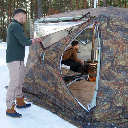 RBM All-Seasons tent  Hexagon for 2-9 person + Wood Stove Caminus M