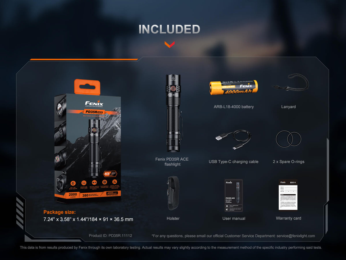 Fenix PD35R ACE Multi-mode Tactical Flashlight + FREE CL01 Mini Lantern
