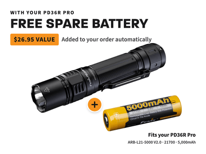 Fenix PD36R Pro 2800 Lumen Flashlight + FREE E03R V2 Keychain Light
