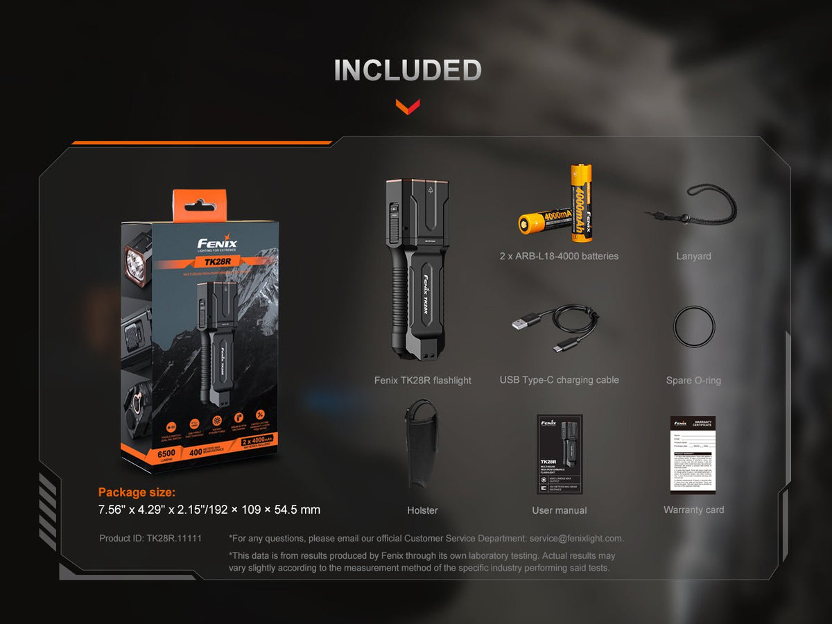 Fenix TK28R Muli-LED High-Performance Flashlight - 6500 Lumens