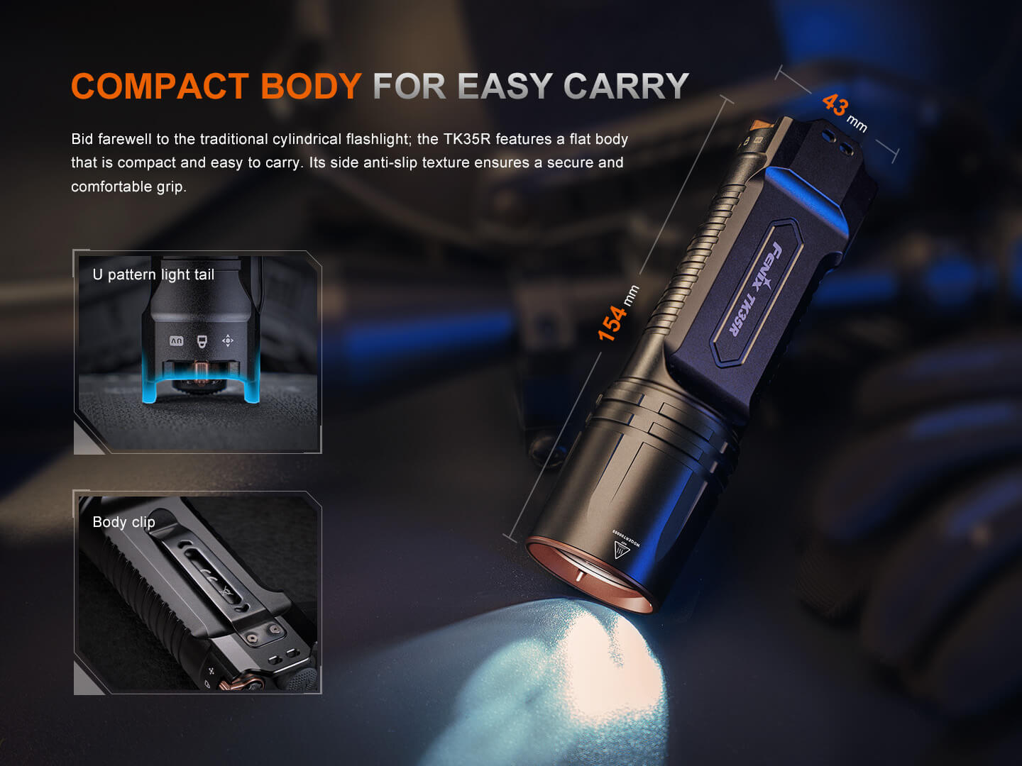 Fenix TK35R Rechargeable High-Performance Tactical Flashlight with UV Output