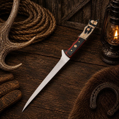 Exotic Wood Ridge Handmade D2 Steel Fillet Fishing Knife – Gift for Him