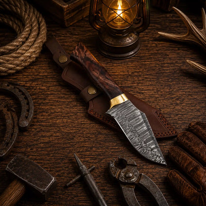 Custom Handmade Damascus Steel Fixed Blade Camping Hunting Survival EDC Knife