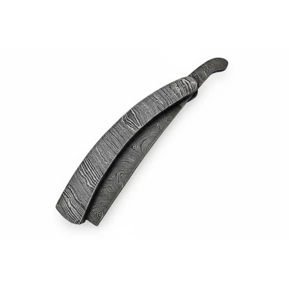 Handmade Damascus Steel Sweeney Todd Style Straight Razor Barber Folding Razor with Leather Sheath