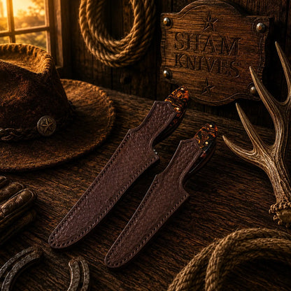 Western Angler Duo D2 Steel Fillet Knife Set – Resin Honeycomb Handles