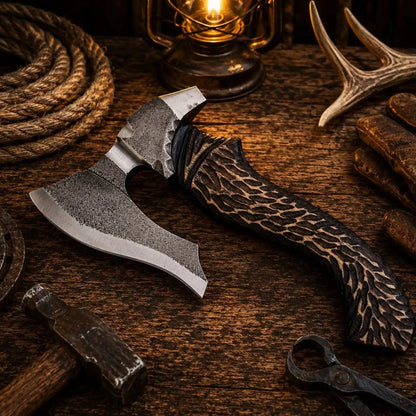 13” HAND FORGED CARBON STEEL HANDMADE HUNTING VIKING TOMAHAWK HATCHET AXE