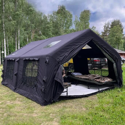 Coody 17.2 | RBM Outdoors (Koala 7) Black + Stove Caminus M - Inflatable Tents with Stove