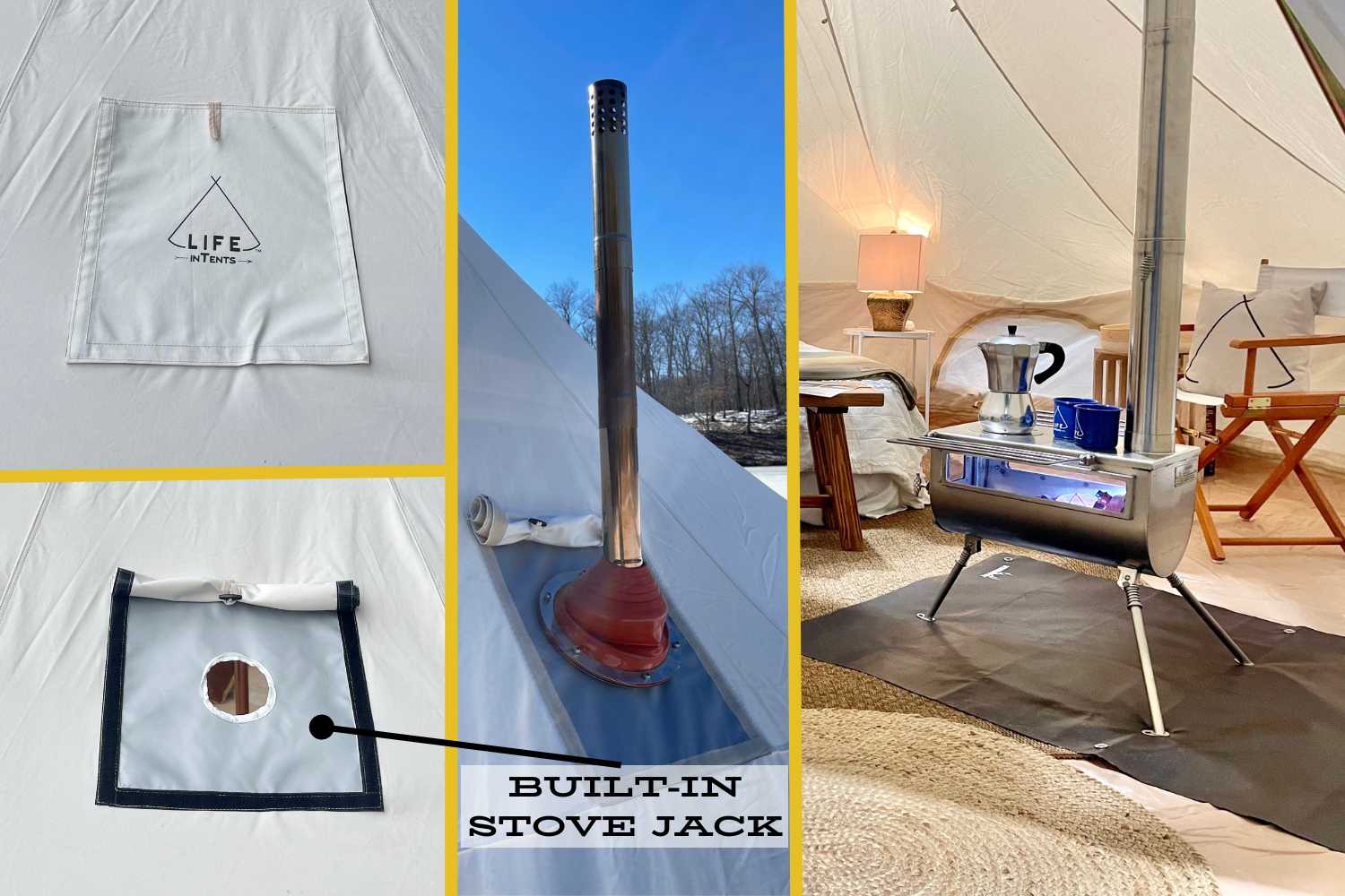 tent experience Life inTents Stella™ Stargazing 360 View Canvas Bell Tent 20' (6 Meters)