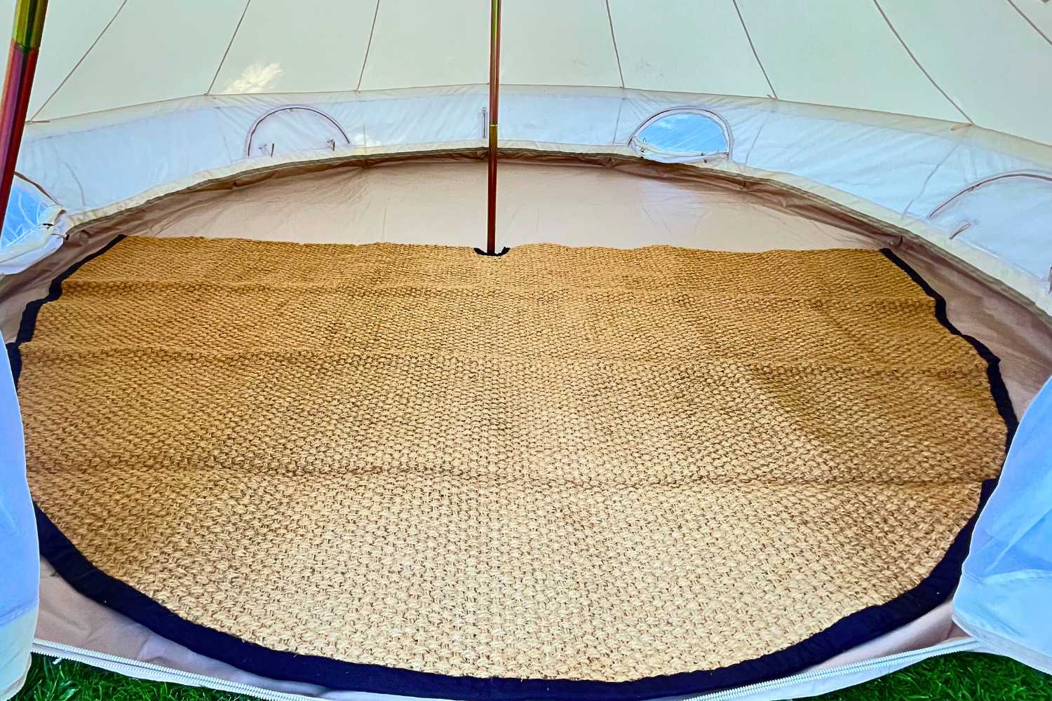 Coir Round Rug Eco-Friendly Coir Bell Tent Rug - Natural Glamping Style – Live More ...