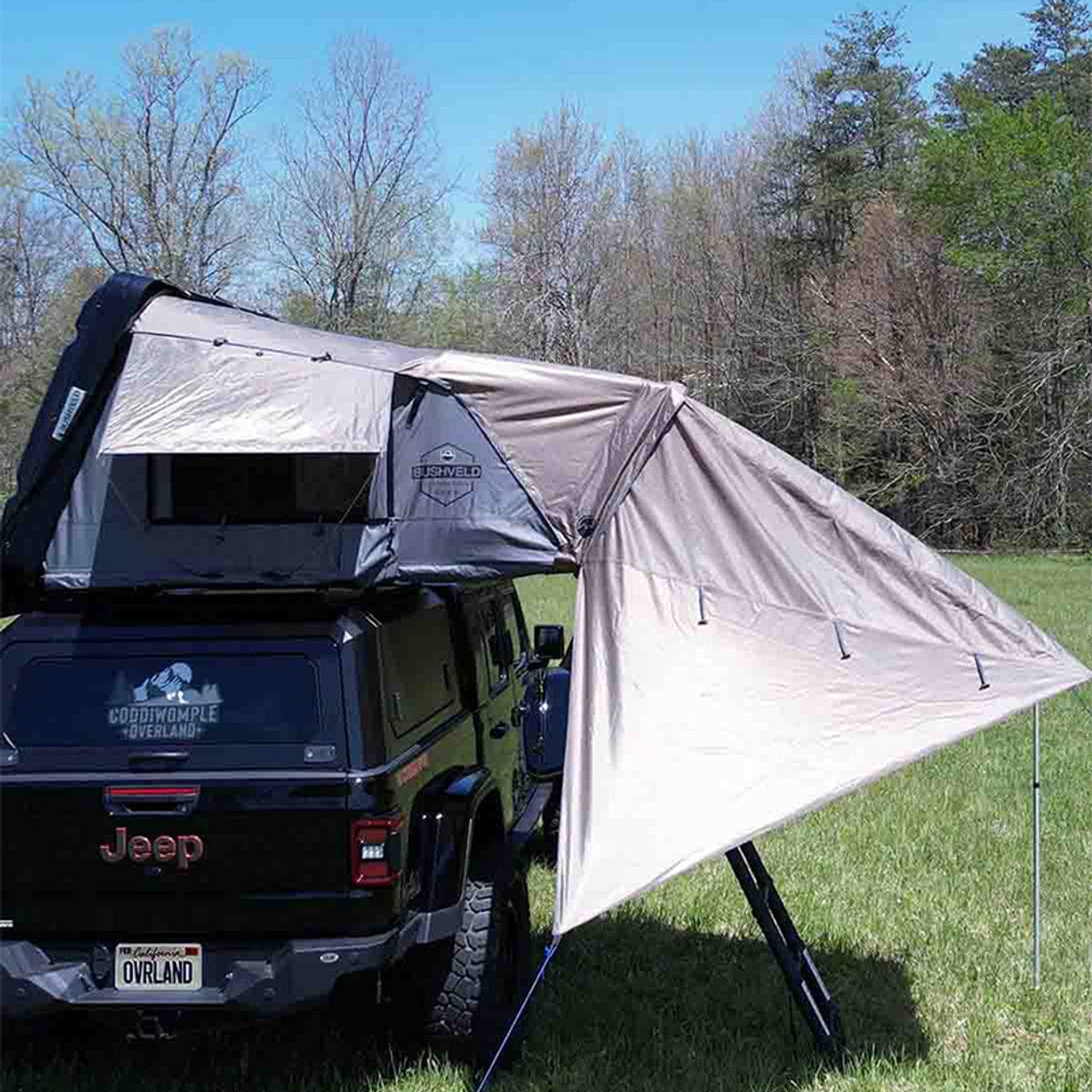 bushbuck roof tent Overland Vehicle Systems 18189901 Bushveld II Hard Shell Roof Top Tent
