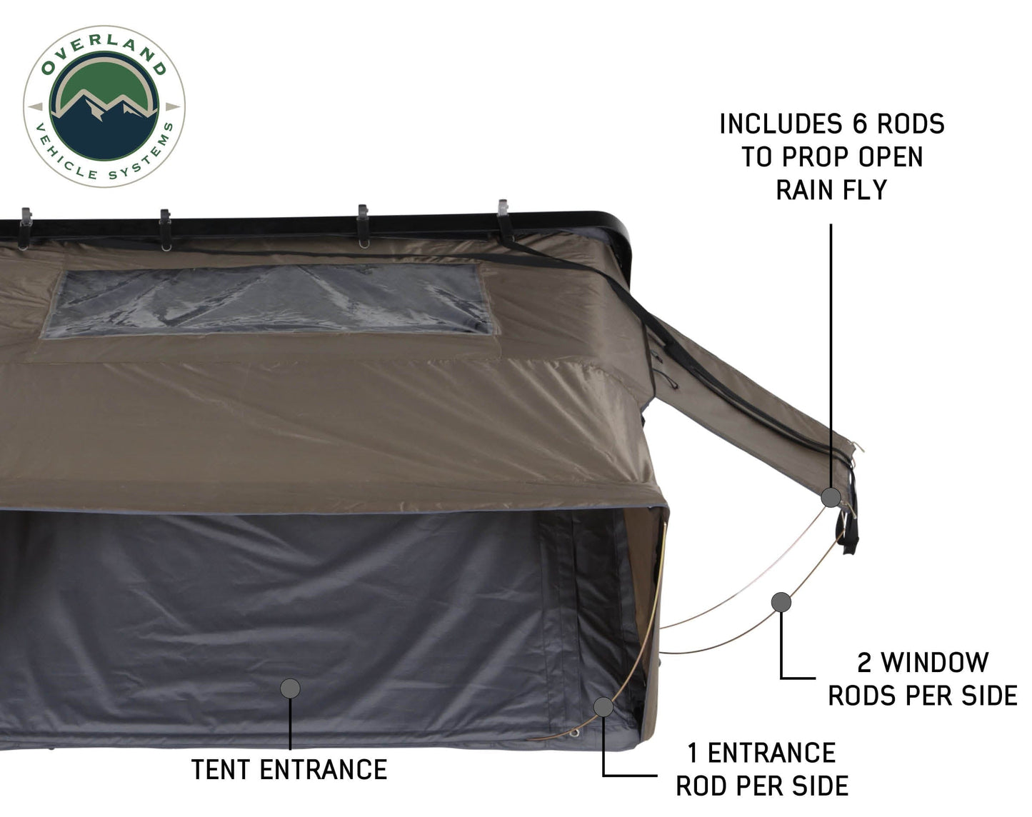 Overland Vehicle Systems Overland Vehicle Systems Bushveld Hard Shell 4 Person Roof Top Tent