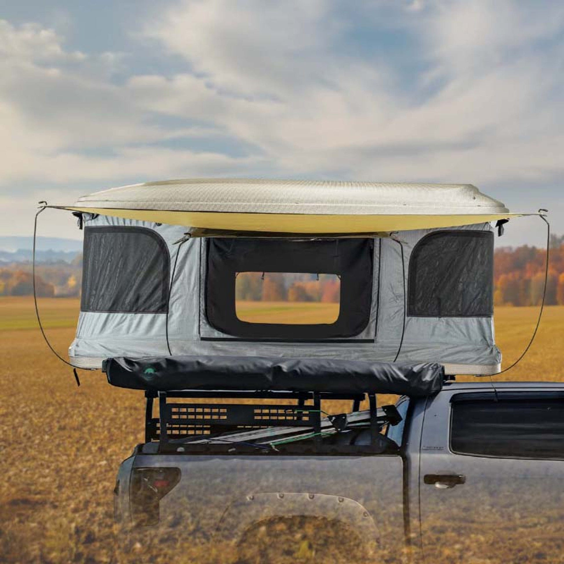 roofnest pop up tent Overland Vehicle Systems HD Bundu Hard Shell Pop Up Roof Top Tent