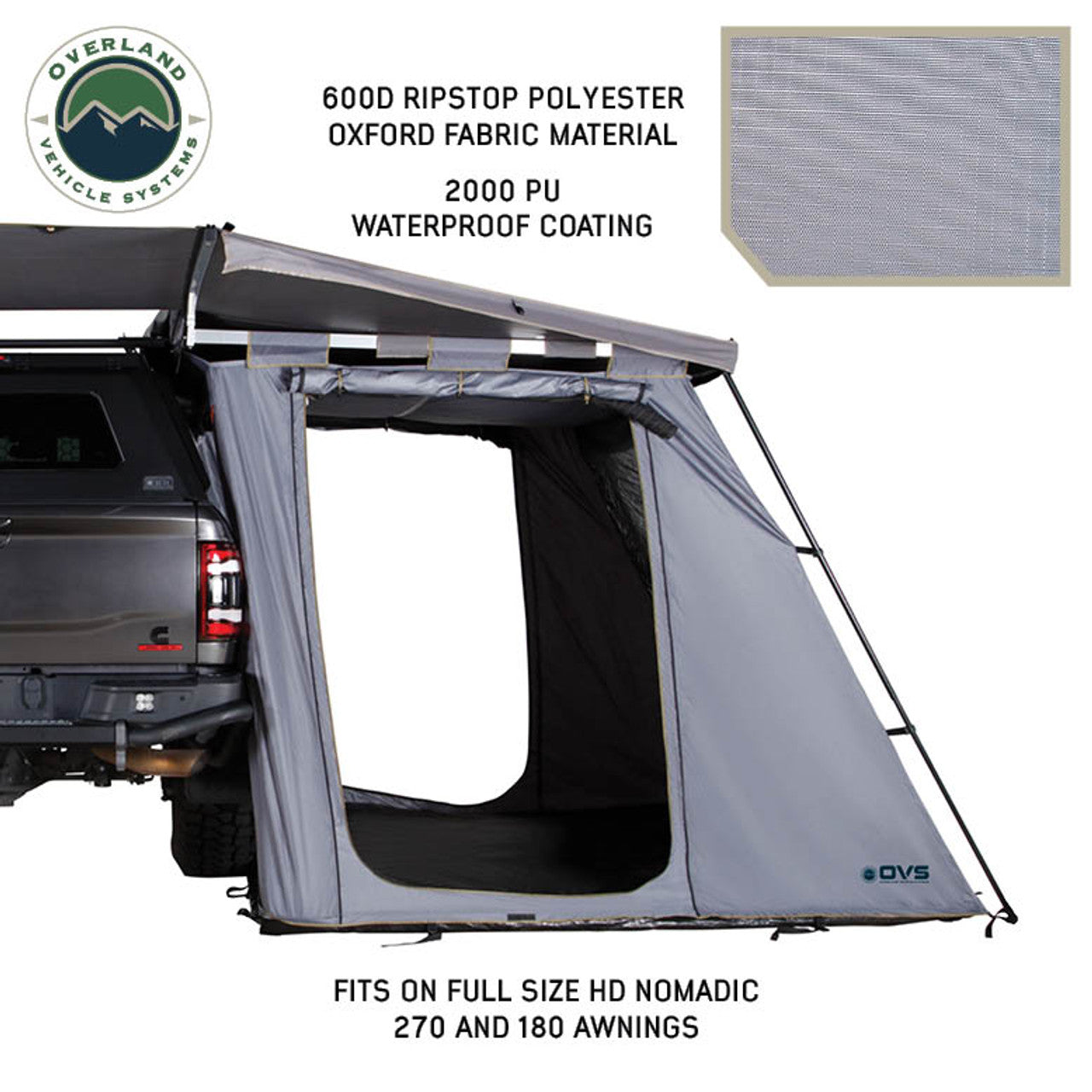 Overland Vehicle Systems HD Nomadic 270/180 Awning Annex Room With Floor