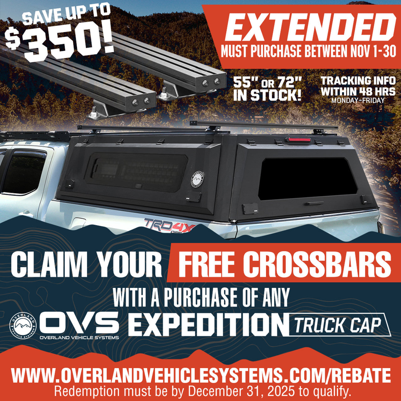 Expedition Pro+ Truck Cap W/ Full Windows, Wing Doors, and 3rd Brake Light