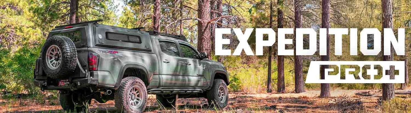 Expedition Pro+ Truck Cap W/ Full Windows, Wing Doors, and 3rd Brake Light