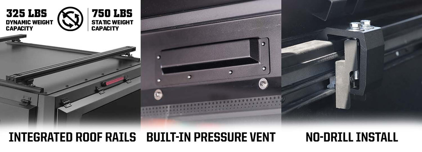 Expedition Pro+ Truck Cap W/ Full Windows, Wing Doors, and 3rd Brake Light