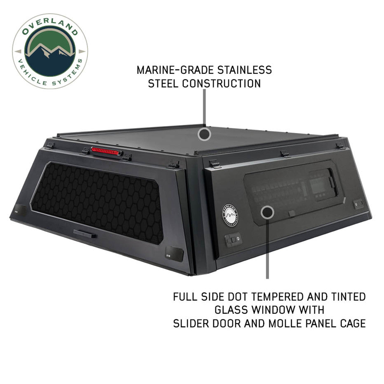 Expedition Pro+ Truck Cap W/ Full Windows, Wing Doors, and 3rd Brake Light