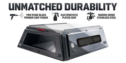 Expedition Pro+ Truck Cap W/ Full Windows, Wing Doors, and 3rd Brake Light