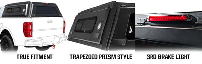 Expedition Pro+ Truck Cap W/ Full Windows, Wing Doors, and 3rd Brake Light