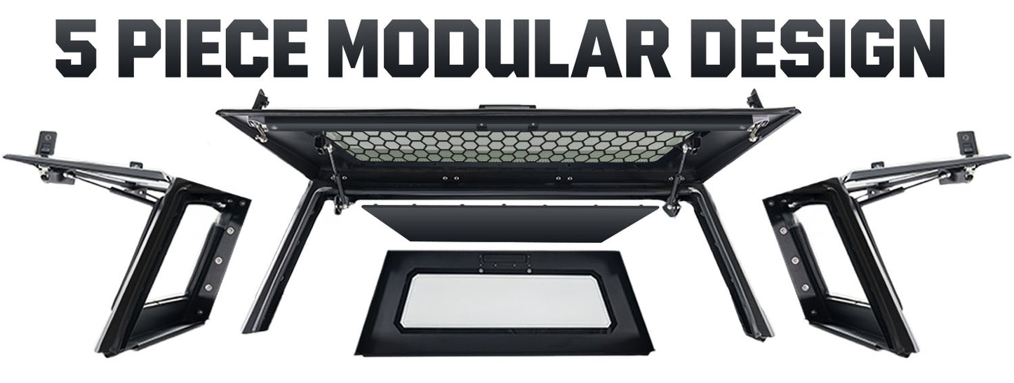 Expedition Pro+ Truck Cap W/ Full Windows, Wing Doors, and 3rd Brake Light