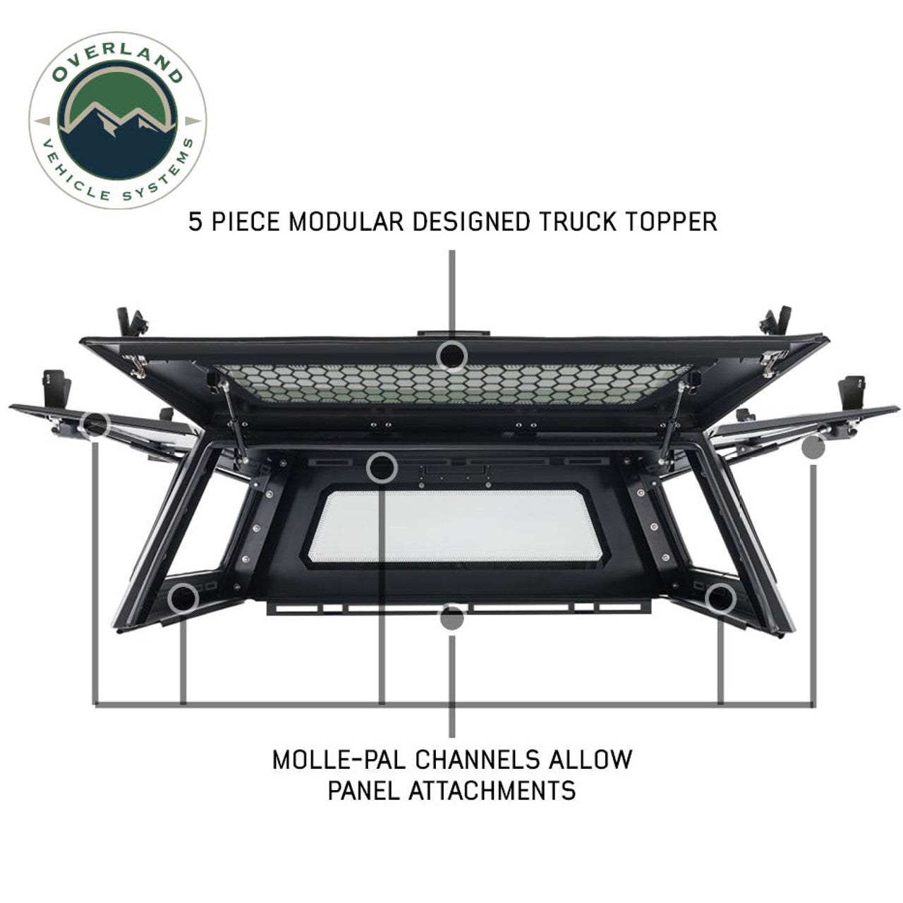 Expedition Pro+ Truck Cap W/ Full Windows, Wing Doors, and 3rd Brake Light