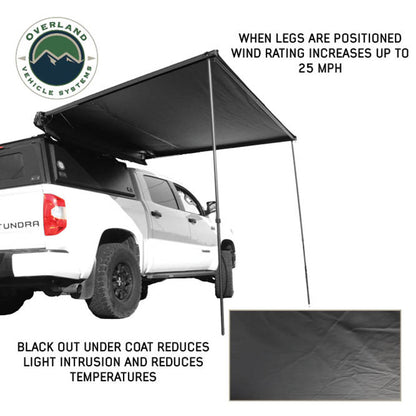 XD Nomadic Self-Deploying 90 Degree Awning with Lights and Black Out Fabric