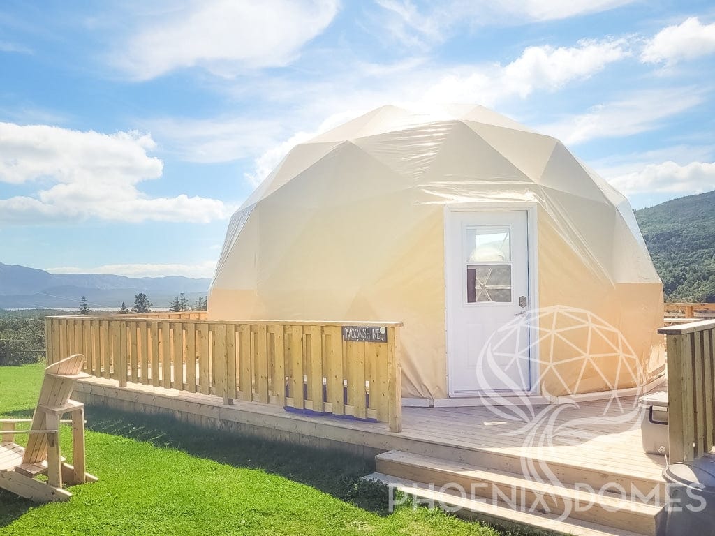 DELUXE | 4-Season Glamping Geodesic Dome Package | Phoenix Domes 16' (5M) /  Medium Frame / White