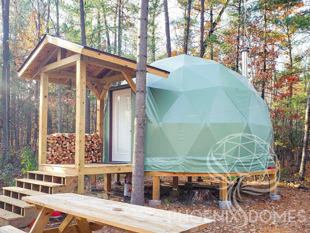 DELUXE | 4-Season Glamping Geodesic Dome Package | Phoenix Domes 16' (5M) /  Medium Frame / White