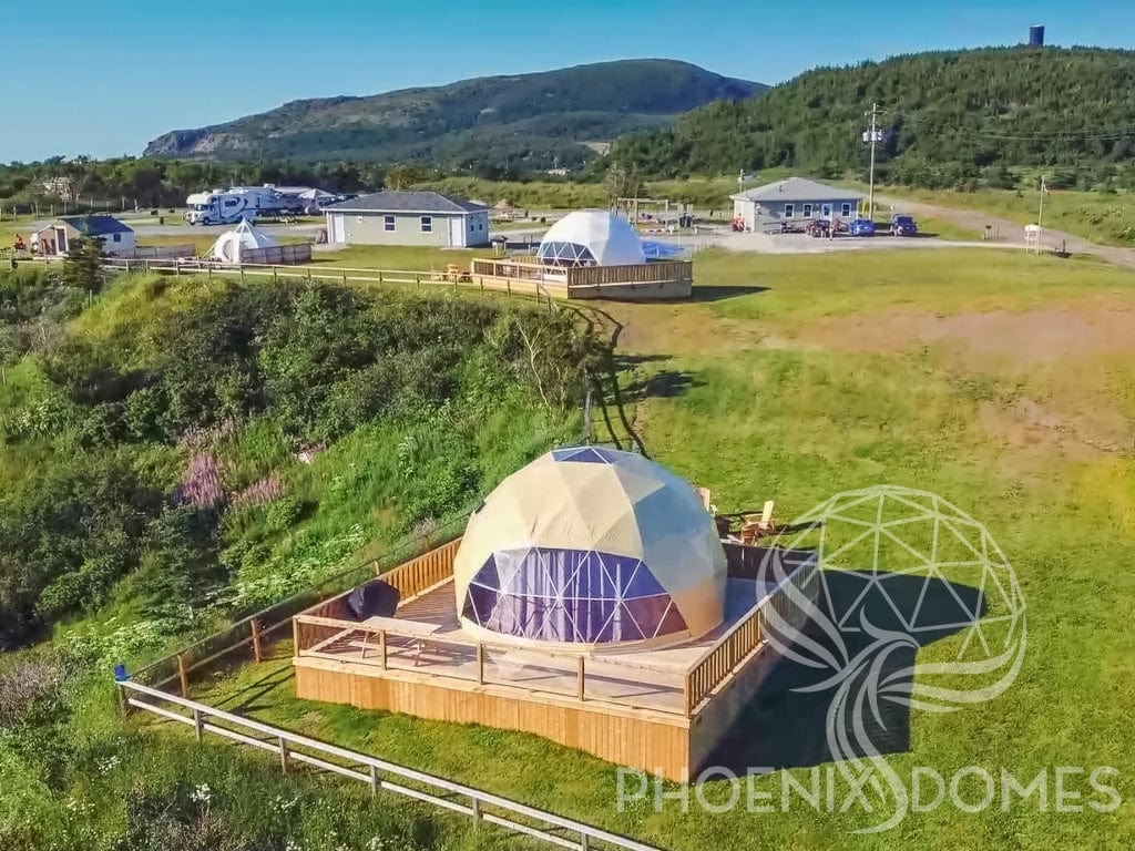 DELUXE | 4-Season Glamping Geodesic Dome Package | Phoenix Domes 16' (5M) /  Medium Frame / White