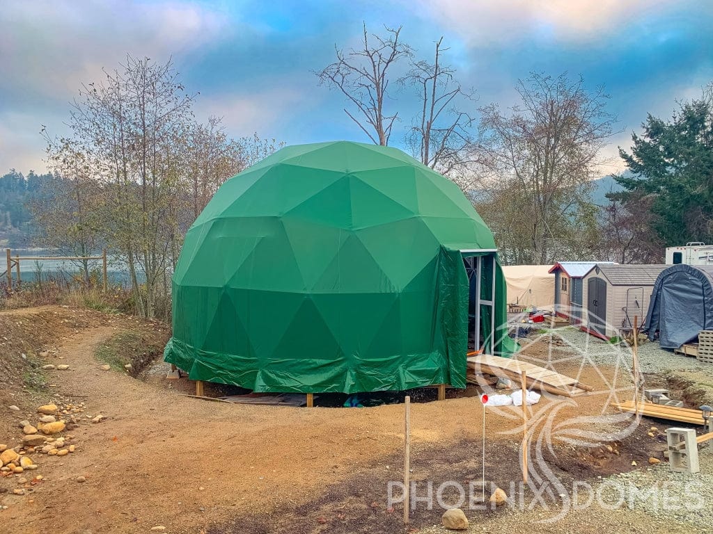 DELUXE | 4-Season Glamping Geodesic Dome Package | Phoenix Domes 16' (5M) /  Medium Frame / White