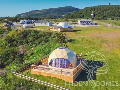 Phoenix Domes Dome Medium Frame / Desert Beige DELUXE | 16' (5m) 4- Season Glamping Dome Package | Phoenix Domes