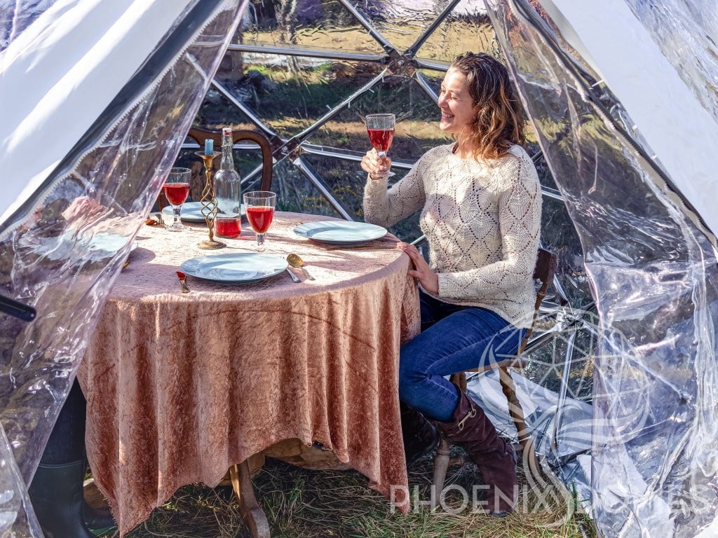 tent clear cream Patio Zome | Clear Geodesic Dome