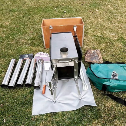 RBM Panda Large Forest Green + Stove Caminus M - Inflatable Tents for Camping with Stove