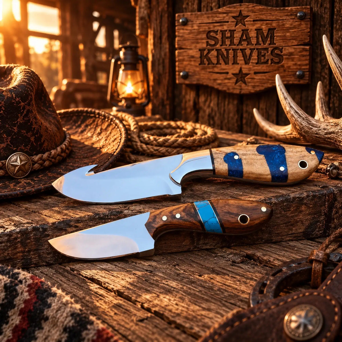 Ranch Boss Duo D2 Field Dressing & Gut Hook Skinning Knife Set