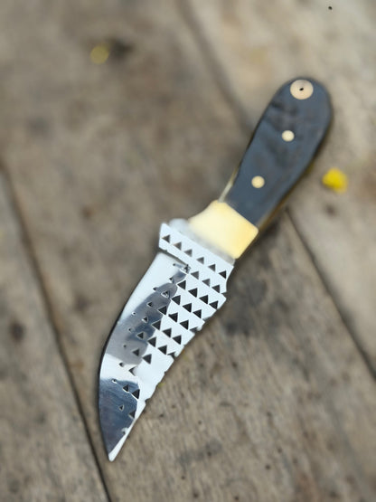 Handmade Slate Grain Skinner Knife 8" with grey marbled wood handle