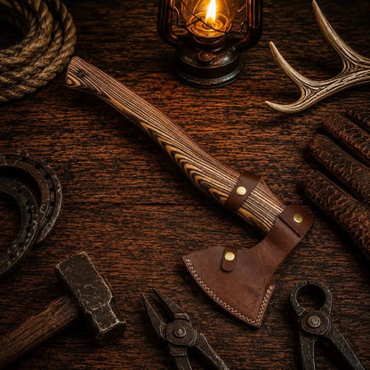PUNISHER ETCHED HAND FORGED CARBON STEEL HANDMADE HUNTING VIKING TOMAHAWK HATCHET AXE 20”