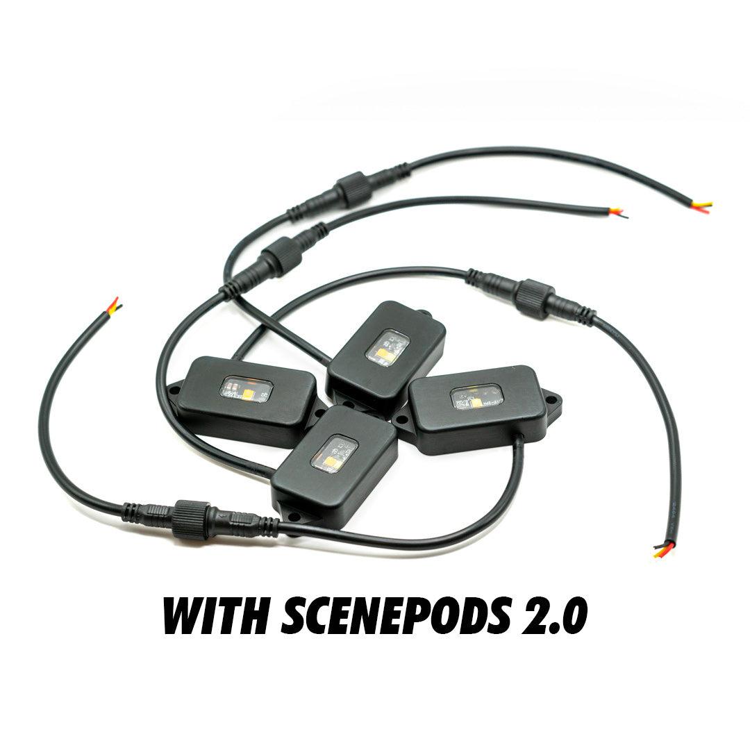 upTOP Overland Lighting upTOP Four Pack rackLIGHT White/Amber with Qty 4 scenePODS