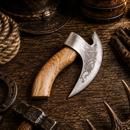 Pizza axe - Viking Pizza Cutter Axe with leather sheath