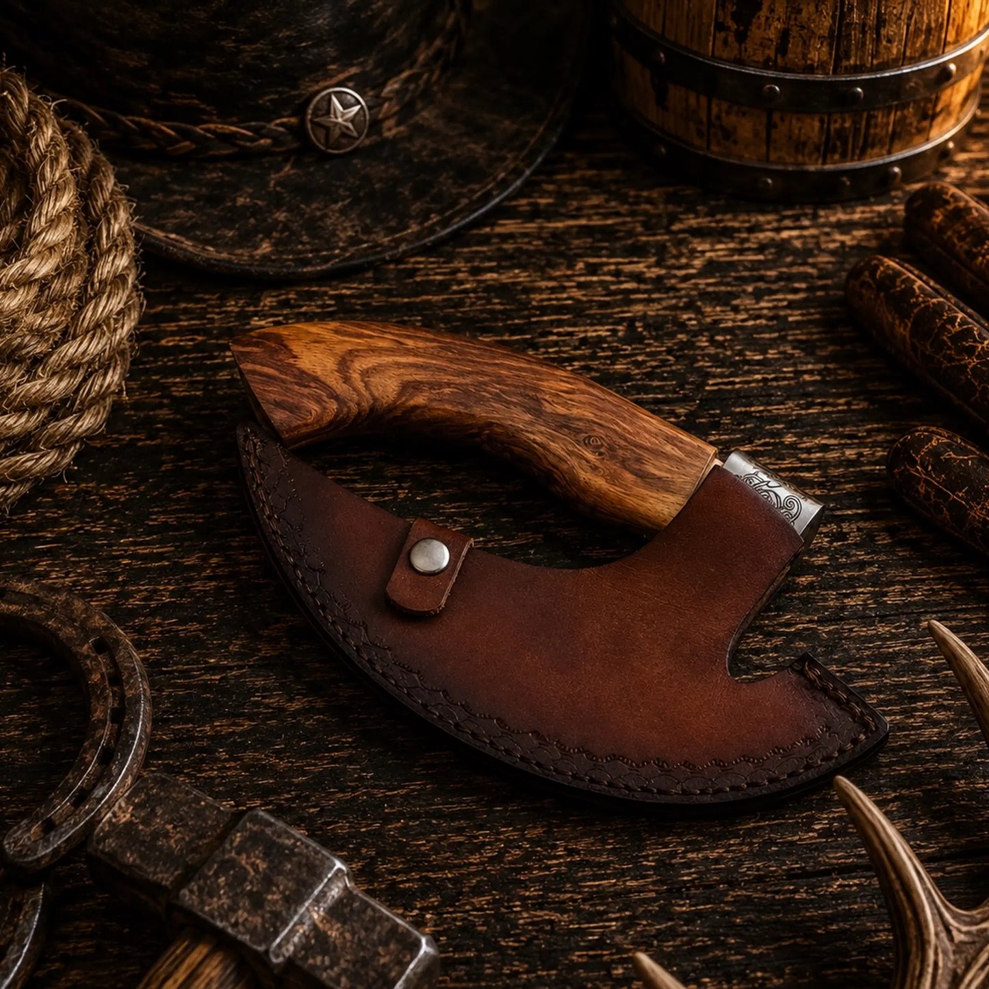 Original Pizza Cutter Axe - viking axe pizza cutter with leather sheath
