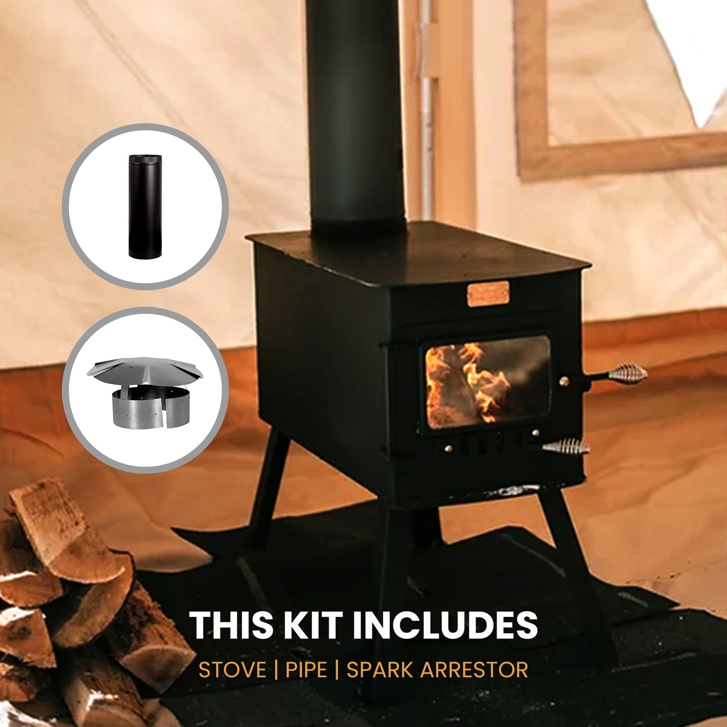 White Duck Outdoors Tent Stove Large Tent Stove Kit | White Duck Outdoors