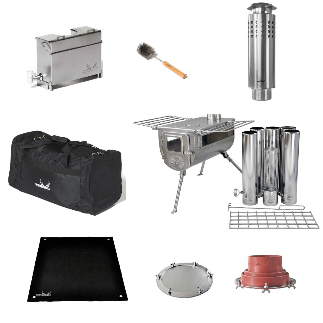 Winnerwell 'Hot Tent' Woodlander Portable Wood Stove Bundle – Live