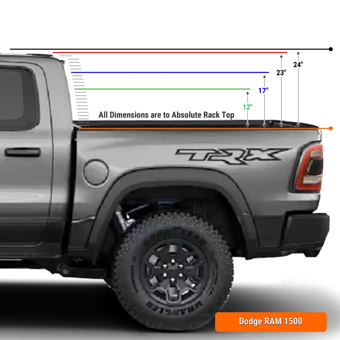 Xtrusion Overland XTR1 XTR1 Bed Rack for Dodge Ram 1500 - Tapered Bed
